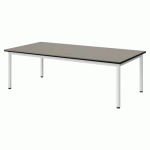TABLE MALIBU 160X80 T1 4P STR ANTIB GRIS U727/NOIR BLC 9016