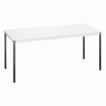 TABLE MULTI-USAGES L 180 X P 80 CM BLANC PIEDS ANTHRACITE