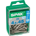 VIS EN ACIER INOXYDABLE, 4 X 45 MM, 25 UNITÉS, FILETAGE PARTIEL, TÊTE FRAISÉE, T-STAR PLUS T20, 4CUT, ACIER INOXYDABLE A2 - 4197000400452 - SPAX