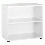 BIBLIOTHÈQUE BASSE L 80 X P 45 X H 75,5 CM SQUADRA TOP BLANC