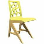 CHAISE IRISS AST COQUE VERT POMME/HÊTRE NATUREL
