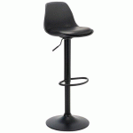 LOT DE 2 - TABOURET KOCY - RÉGLABLE EN HAUTEUR - PIED NOIR