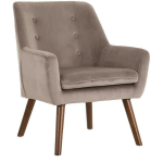 NATACHA.B - FAUTEUIL VELOURS VINTAGE TAUPE CHESTER