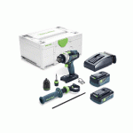 PERCEUSE-VISSEUSE À PERCUSSION 18V QUADRIVE TPC 18/4 5,0/4,0 I-PLUS + 2 BATTERIES 4AH / 5AH + CHARGEUR + COFFRET SYSTAINER SYS 3 - FESTOOL - 577651