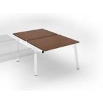 PÔLE DE 2 BUREAUX DROITS NOYER L 120 X P 80 CM, PIÉTEMENT MÉTAL BLANC - ARCH - ELÉMENT SUIVANT