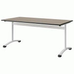 TABLE MALIBU 160X80 T5 DL STRA CHÊNE 1146/NOIR BLC 9016