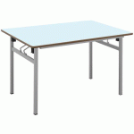 TABLE PLIANTE 4 PIEDS 120 X 80 CM T6 STRAT ABS BLEU/ALU 9006