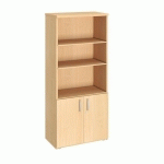 BIBLIOTHÈQUE HAUTE BOIS AVEC PORTES BASSES H 182 X L 80 CM EXCELLENS / ARKO HÊTRE