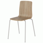 CHAISE MALIBU 4P T6 COQUE CHÊNE BARD 1146 / ACIER BLANC 9016 - MANUTAN EXPERT