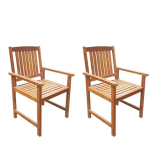 CHAISES DE JARDIN 2 PCS BOIS D'ACACIA MASSIF MARRON