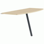 EXTENSION GALBÉE GARY POUR 2 BUREAUX 160 CM PIED ANTH. PLT.CHÊNE CLAIR - MBA