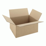LOT DE 25 - CARTON CAISSE AMÉRICAINE KRAFT BRUN SIMPLE CANNELURE L 40 X L 30 X H 20 CM