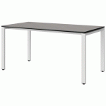 TABLE MALIBU 160X80 T6 SOUDÉ STRA BÉTON F186/NOIR BLC 9016