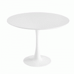 VENTEMEUBLESONLINE - TABLE RONDE IBIZA WHITE Ø120 C BLANC - #FFFFFF