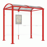 ABRI BUS VOÛTE 2.50 M - 1 BARDAGE LATÉRAL - ROUGE 3020 - PROCITY