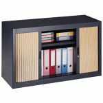 ARMOIRE À RIDEAUX DÉMONTABLES H 70 X L 120 CM CORPS ANTHRACITE / RIDEAUX HÊTRE