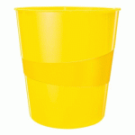 CORBEILLE À PAPIER PLASTIQUE LEITZ WOW JAUNE 15 L
