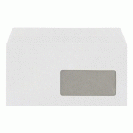 ENVELOPPE 110 X 220 MM BRUNEAU 80 G AVEC FENÊTRE 45 X 100 MM BLANCHE - BOÎTE DE 500