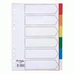 LOT DE 2 - INTERCALAIRE A4 POLYPROPYLÈNE COLORÉ BRUNEAU 6 ONGLETS NEUTRES MULTICOLORES - 1 JEU