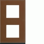 PLAQUE 2P V71 COFFEE LEATHER - APPAREILLAGE MURAL GALLERY HAGER WXP4942