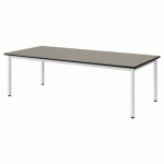 TABLE MALIBU 180X80 T2 4P STR ANTIB GRIS U727/NOIR BLC 9016
