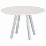 TABLE RÉUNION EVAN Ø 120 CM PIED ALU PLATEAU PIN - MBA