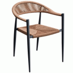 FAUTEUIL EXTERIEUR - ALU - TRESSAGE PAILLE - AMSTERDAM
