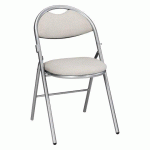 LOT DE 2 - CHAISES PLIANTES SUPER CONFORT GRISE - TISSU NON FEU ALLUMETTE PIÈTEMENT ALUMINIUM