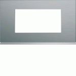 PLAQUE 4M E57 BRIGHT INOX - APPAREILLAGE MURAL GALLERY HAGER WXP4234