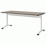 TABLE MALIBU 180X80 T6 DL STR ANTIB CHÊNE 1146/NOIR BLC 9016 - MANUTAN EXPERT