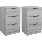 TABLES DE CHEVET 2 PCS SONOMA GRIS 40X36X65 CM