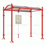 ABRI BUS PROVINCE 2.50 M 1 BARDAGE LAT. AGORA ROUGE 3020 - PROCITY