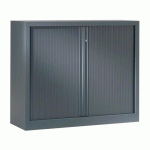 ARMOIRE HAUTEUR COMPTOIR À RIDEAUX MONOBLOCS ECO-CONÇUES 100 X 120 CM ANTHRACITE-ANTHRACITE