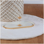 DELADECO - TAPIS ROND EXTRA DOUX POLYESTER UNI SERENA CRÈME Ø 80 - CRÈME