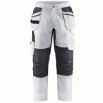 PANTALON DE TRAVAIL PEINTRE STRETCH BLANC/GRIS FONCÉ TAILLE 54 - BLAKLADER