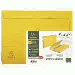 PAQUET DE 10 CHEMISES POCHE COLORIS VIFS FOREVER - 24X32CM - JAUNE - LOT DE 10