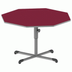 TABLE BANDANA OCTO. Ø120 T4/T6 PC STR POLY. CERISE GRIS/9006 - MOBIDECOR