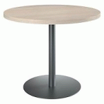 TABLE DE RÉUNION RONDE CHÊNE GRIS Ø 100 CM - PIÉTEMENT ANTHRACITE - ARCH