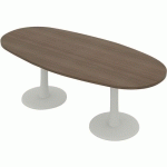 TABLE FOSKA OVALE 240 X 110 CM PLT 9311 NOYER PIÈT.BLANC - QUADRIFOGLIO