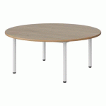 TABLE MALIBU Ø 120 T1 4P STRA ALAISÉ CHÊNE 1146/BLC 9016