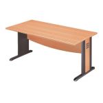 BUREAU DROIT AXIOME - L. 80 X P. 80 CM - PLATEAU HÊTRE - PIEDS L ANTHRACITE
