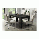 TABLE DE SALLE À MANGER EXTENSIBLE, CONSOLE EXTENSIBLE, TABLE MODERNE AVEC RALLONGES, 160 / 220X88H80 CM, COULEUR GRIS CENDRE, AVEC EMBALLAGE
