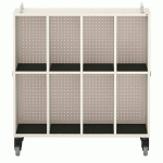 MEUBLE BAS SHIFT+ LANDSCAPE MÉLA POUR CARTABLES 8 CASES BLANC GRIS - GRIS TERRE - MANUTAN COLLECTIVITÉS