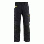 PANTALON DE TRAVAIL SERVICES STRETCH NOIR/JAUNE FLUORESCENT TAILLE 46C - BLAKLADER