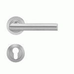 POIGNÉES DE PORTE SUR ROSACES RONDES ER 55 PARIS - INOX SATINÉ - CLÉ I KARCHER DESIGN
