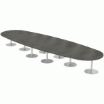 TAB. ELBIA 630X72X200CM 24/26 PERS. ÉP.30MM COROL BÉTON/ALU