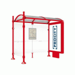 ABRI BUS PROVINCE 2.50 M CAISSON 1 BARDAGE BOULE ROUGE 3020 - PROCITY