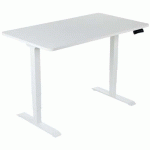 BUREAU RÉGLABLE EN HAUTEUR PLATEAU BLANC 160 CM PIEDS BLANC - MANUTAN EXPERT