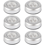 LUMTEN - 6 PACK TAP LIGHTS BATTERY-POWERED WIRELESS TOUCH NIGHT LIGHTS STICK TAP TOUCH LAMP STICK-ON PUSH LIGHT FOR CLOSETS, CABINETS, COUNTERS OR
