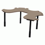 TABLE ERGO TECHNIC 3+1 RÉGLABLE COMPACT PIERRE LUNE/NOIR - SUNSET CREATION